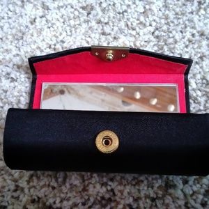 Vintage black lipstick case + mirror